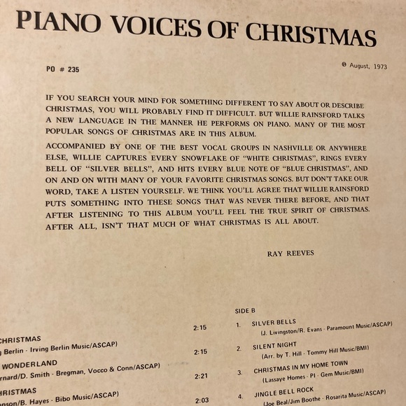 Piano Voices of Christmas - Vintage Vinyl LP Holiday Album - Power Pak Records - Picture 6 of 13